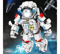 Blocs de construction d'astronaute 999 pièces, jouet de puzzle d'assemblage de mecha garçon de l'aube spatiale, cadeau d'anniversaire pour 14+ ans, article décoratif de haute difficulté (Veuillez prêt