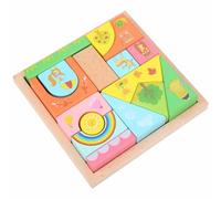 Blocs de Construction de Cognition de Forme, Jouet pour Enfants de 36 Mois et Plus, Blocs éducatifs en Bois Assemblés avec Cadre de Rangement