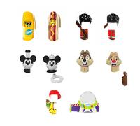 Blocs de construction de figurines de dessins animés Disney - Assortiment de mini briques de cosplay Hot Dog et Requin, jouets de collection DIY pour enfants pg962