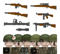 Blocs de construction de soldats militaires des Rangers américains de la seconde guerre mondiale, casques de soldats médicaux d'infanterie de l'armée américaine, armes Bazuca, jouets en briques N684-4