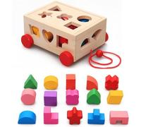 Blocs De Construction De Train À Empiler En Bois, Formes Géométriques, Blocs D'insertion, Jouets Éducatifs En Forme De Noix, Jouets D'apprentissage