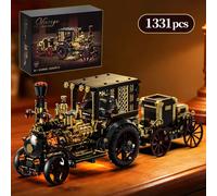 Blocs de construction de voiture à vapeur mécanique vintage créatifs 1331 pièces, ville rétro, véhicule steampunk, décoration de bureau, briques jouets, cadeau 1331Pcs No Box