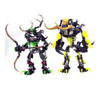 Blocs de construction DIY Bionic Warriors, briques 2 en 1, ensemble de soldats, modèle de robot héros Mech, Umarak le destructeur, chasseur, jouet pour enfants, cadeau 2in1 Umarak Uxar
