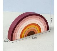 Blocs De Construction Empilables En Bois, 10 Pièces, Arc-En-Ciel, Puzzle, Figurines, Jouets Éducatifs Montessori Pour Enfants