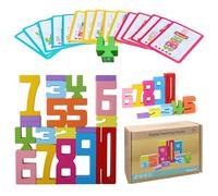Blocs de Construction en Bois 1 à 10 Jouets de compétition d'équilibre numérique Toys éducatifs pour l'apprentissage des mathématiques dans Les Premiers stades pour Les Enfants de Plus de 3 Ans