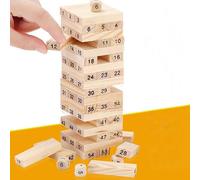 Blocs De Construction En Bois Avec Nombres Pour Enfants, 54 Pièces, Jeu De Société Jenga, Apprentissage, Éducatif, Cadeaux