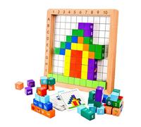 Blocs de Construction en Bois, Blocs de comptage, Cubes carrés, manipulateurs mathématiques pour la créativité