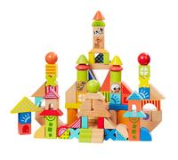blocs de construction en bois howa 100 pièces 6005