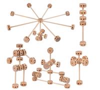 Blocs de construction en bois NiToy 60 pièces Montessori STEM pour enfants de 6 ans et plus, joints et bâtons en bois naturel, jeu éducatif senso