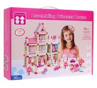 Blocs De Construction En Bois Pour Enfants 3+ Rose Mega Set 268 El. Château Pour Princesses