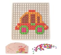 Blocs de construction en bois pour - Formes géométriques colorées avec 210 pièces et cartes éducatives - Puzzle et jeu de mémoire - Pour , filles, anniversaire, vacances, jeux de fête à