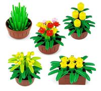 Blocs De Construction En Briques, 5 Pièces, Pièces De Ville, Arbres De La Jungle, Plantes Vertes, Accessoires, Modèle Moc, Jouets, Cadeau De Noël