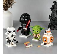 Blocs de construction en micro-particules Disney Star Wars, Darth Vader Yoda Stormtrooper, mini briques, modèle assemblé, jouets créatifs, cadeau créatif BLANC