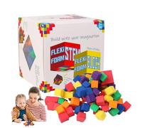 Blocs de Construction en Mousse, Cubes mathématiques Doux Arc-en-à Compter, Fournitures d'apprentissage De Tri pour Salle De Classe Tout-Petits Garçons Et Filles