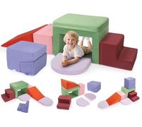 Blocs de construction en mousse pour enfants - Blocs de construction souples - Pour l'escalade, la motricité - Grands blocs de construction - Jouet Montessori pour enfants - Housse lavable pour