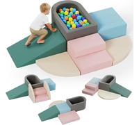 Blocs de Construction en Mousse pour Enfants, Blocs d'escalade d'intérieur, Parcours Motricité Bébé, Jouets éducatifs pour Enfants, Fermeture Eclair Cachée, Facile à Nettoyer, Housse Velours Côtelé