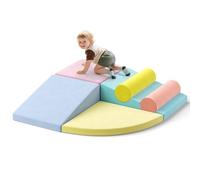 Blocs de Construction en Mousse pour Enfants,Grands modules en Mousse,Blocs d'escalade de bâtiment Doux,pour Les Enfants 1 à 3 Ans pour développer l'intelligence (Couverture de Tissu+Macaron 6pcs)