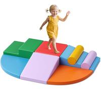 Blocs de Construction en Mousse pour Enfants, Jouets Montessori pour Enfants, Amusement d'intérieur (Coffret Huit pièces - éponge + étui en Cuir - Couleur)
