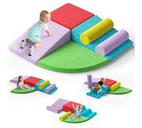 Blocs de construction en mousse pour enfants - Pour escalade, motricité - Grands blocs de construction - Jouet Montessori pour enfants - Housse lavable pour s'amuser en intérieur et bébé - Couleur