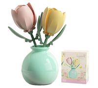 Blocs de Construction Fleurs Artificielles Blocs de Fleurs Tulipe Kit de Construction de Bouquet de Fleur Bloc de Construction DIY pour Adulte Convient pour Décoration des Chambres des tables à manger