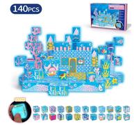 Blocs de Construction Magnétiques,140 Pièces Cubes Magnétiques avec Lumineux, Jeu Éducatif Montessori pour Enfants de 3 Ans+,