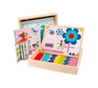 Blocs de construction magnétiques - 210 pièces - Jeu de mémoire éducative magnétique multicolore - Planche de puzzle comme jouet éducatif pour les mathématiques précoces - Jouet éducatif créatif pour