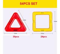 Blocs De Construction Magnétiques 3d Pour Enfants, 54 Pièces/Ensemble Briques Carrées Triangle De Grande Taille, Jouets Éducatifs