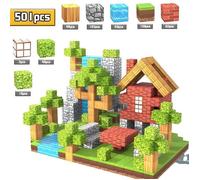 Blocs de Construction Magnétiques 501 Pièces - Inspiré Minecraft - Jeu Créatif Educatif pour Enfants - Jouets Aimantés +10 Figurines