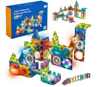 Blocs de construction magnétiques 75 pièces avec accessoires, jouet STEM pour enfants 3–8 ans