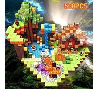 Blocs de Construction magnétiques à monter soi-même, ensemble d'aimants, briques, Mini tige mondiale, jouets éducatifs pour enfants, cadeaux d'anniversaire 200 PIÈCES ET 10 POUPEAUX