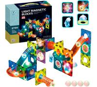 Blocs de construction magnétiques avec accessoires 49 pièces STEM pour garçons et filles 3 4 5 6 7 8 ans, Jouets magnétiques, blocs de construction magnétiques