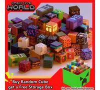 Blocs de construction magnétiques, boîte de rangement de jouets, ensemble de couvercles pouvant contenir des figurines, Cube magnétique, grotte, Style Pixel de lave, jouets pour garçons et filles, 200