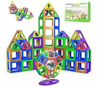 Jeu de Blocs de Construction Magnétiques - Blocs Magnétiques Éducatifs STEM pour Enfants, Apprentissage Préscolaire Sensoriel Montessori Jouets Magnétiques pour Garçons & Filles dès 3 Ans - 96 Pièces