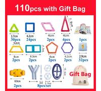 Blocs De Construction Magnétiques De Taille Mini, 110 Pièces, Jouets De Créateur, Briques, Modèle 3d, Cadeaux Pour Enfants