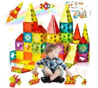 Blocs de Construction Magnétiques Enfants Jouet 48 Pièces 3D Tuiles Magnétiques Enfant,Magnetic Tiles,Jouet Enfant 3 Ans,Construction Magnetique Enfant,Jouets pour Enfants de 3 à 12 Ans