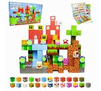 Blocs de Construction magnétiques-pour Enfants Blocs Minecraft aimantés,Jouets de Construction magnétiques pour garçons et Filles de 3 à 8 an (Jeux 150pièces)