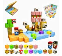 Blocs de Construction magnétiques-pour Enfants Blocs Minecraft aimantés,Jouets de Construction magnétiques pour garçons et Filles de 3 à 8 an (Bateau Pirate 100 pièces)