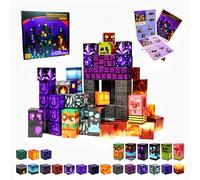 Blocs de Construction magnétiques-pour Enfants Blocs Minecraft aimantés,Jouets de Construction magnétiques pour garçons et Filles de 3 à 8 an (Magma Cave 100 pièces)