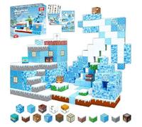 Blocs de Construction magnétiques-pour Enfants Blocs Minecraft aimantés,Jouets de Construction magnétiques(Glace et Neige 100pièce)