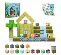 Blocs de Construction magnétiques-pour Enfants Blocs Minecraft aimantés,Jouets de Construction magnétiques pour garçons et Filles de 3 à 8 an (Jungle 100 pièces)