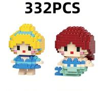 Blocs de construction mini princesse, incluant Blanche-Neige, Ariel et d'autres personnages de dessins animés comme le canard. Convient aux garçons et aux filles pour jouer à des jeux de puzzle, des j