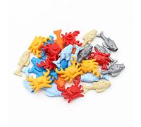 Blocs de construction MOC poisson crabe 64648 33121, 50 pièces, animaux de l'océan, briques de construction créatives compatibles avec les figurines, pièces à assembler, jouets Mélange de crabes de co