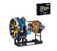 Blocs de Construction Moteur d'avion, 1552PCS Aviation Avions Tucboiet Kit de pièces de Serrage de Moteur, Ensemble de Construction de Moteur avec Batterie, MOC Motorbau Toys pour Adolescents et