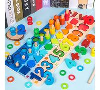Blocs De Construction Numériques Pour Bébé, Jouet Multicolore Pour L'éducation Précoce, Jeu De Pêche, Jouets En Bois Pour Enfants, Souploys Mathématiques, 1 Pièce