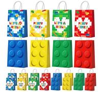 Blocs de Construction Party Favors Cadeau Sac, Bloc de Construction de Sac de Cadeau D'anniversaire - Sacs Cadeaux Décoratifs pour Fêtes et Anniversaires sur le Thème des Blocs de Construction