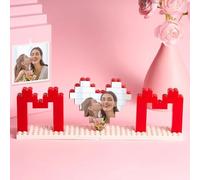 Blocs de Construction personnalisés avec Puzzle Photo Blocs de Construction en Forme de cœur avec Votre Propre Image, créez Vous-même Une décoration Romantique pour Maman, Grand-mère, Grand-mère