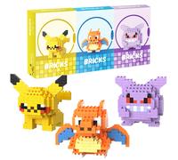 Blocs de construction Pokémon Gengar, personnage de dessin animé, modèle Pikachu Charizard, cadeaux d'anniversaire pour garçons H24
