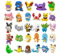 Blocs de construction Pokemon, petit bloc de dessin animé, Pikachu Charizard Eevee Mewtwo, à assembler, modèle d'action, poupées, jouets pour garçons pika 7197A