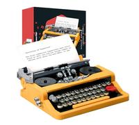 Blocs de construction rétro pour machine à écrire - Jeu de briques de construction DIY, modèle de collection pour adultes adolescents, jouet de bureau nostalgique avec pièces de montage détaillées