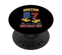 Blocs de Construction Sister 67 Meme Birthday 7 Ans PopSockets PopGrip Adhésif